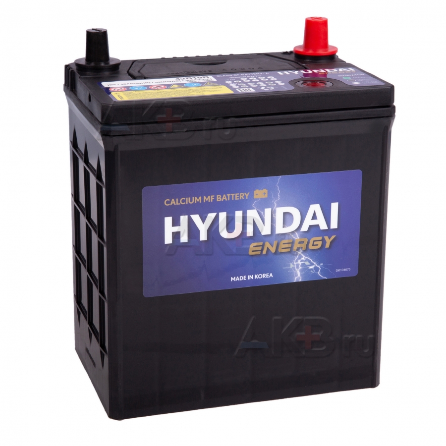 Автомобильный аккумулятор HYUNDAI 42B19R 12V 35Ah 300A (187x127x227) прям. пол.