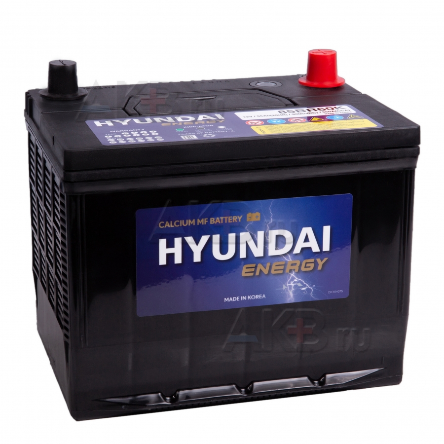 Автомобильный аккумулятор HYUNDAI 85BR60K 12V 55Ah 550А (230x168x205) прям пол.