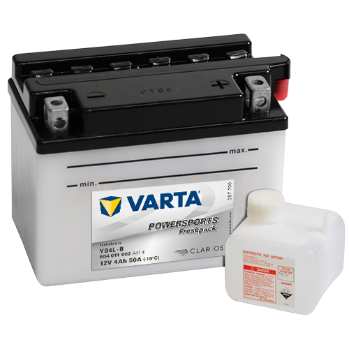 Мото аккумулятор VARTA Powersports Freshpack YB4L-B 12V 4Ah 50А (120x70x92) обр. пол. 504 011 002, сухозар.