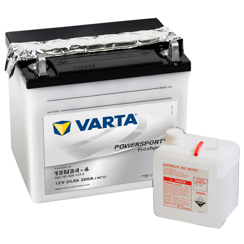 Мото аккумулятор VARTA Powersports Freshpack 12N24-4 12V 24Ah 200А (186x125x178) прям. пол. 524 101 020, сухозар.