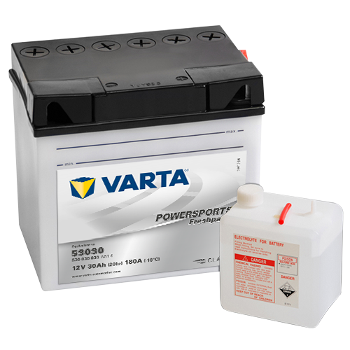 Мото аккумулятор VARTA Powersports Freshpack 53030 12V 30Ah 180А (186x130x171) обр. пол. 530 030 030, сухозар.