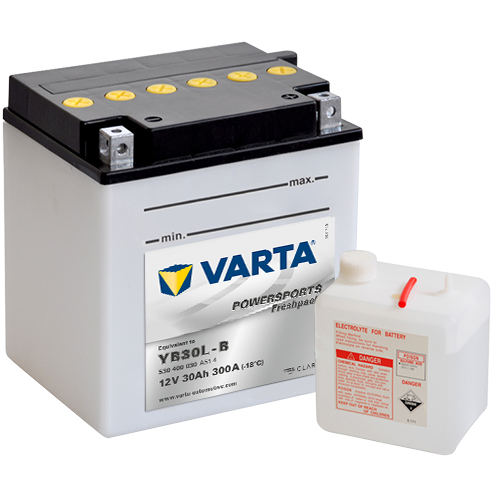 Мото аккумулятор VARTA Powersports AGM YB30L-B 12V 30Ah 300А (166х126х175) обр. пол. 530 400 030, сухозар.