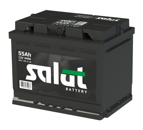 Автомобильный аккумулятор Salut 6СТ-55LA 12V 55Ач п/п 440A (242x175x190)
