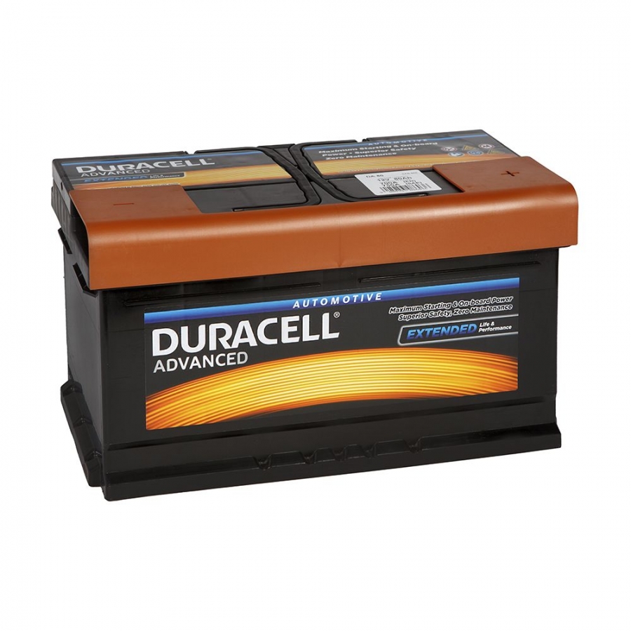 Автомобильный аккумулятор Duracell 80.0 (DA 80) 12V 80Ah 700A (315x175x175) обр. низк.