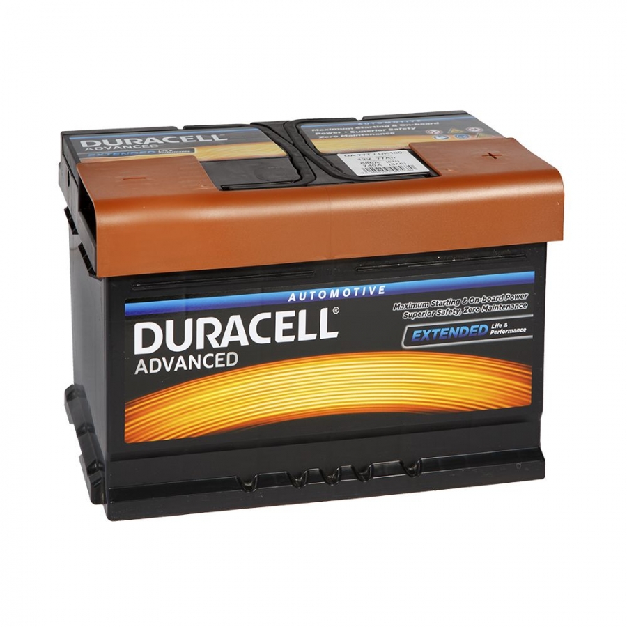 Автомобильный аккумулятор Duracell 77.0 (DA 77T) 12V 77Ah 680A (278x175x175) обр. низк.