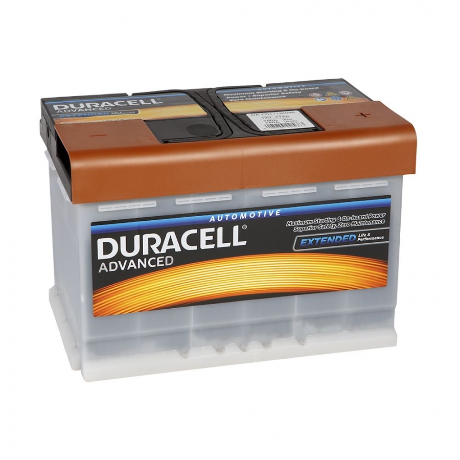 Автомобильный аккумулятор Duracell 77.0 (DA 77H) 12V 77Ah 700A (278x175x190) обр.