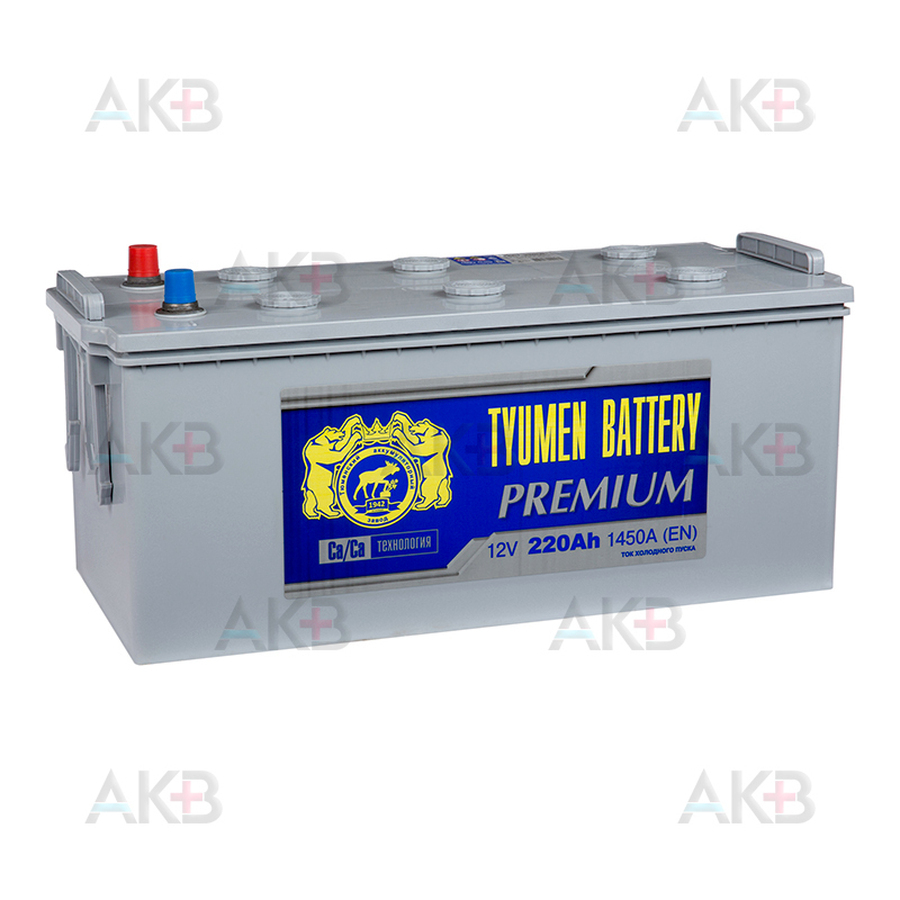 Автомобильный аккумулятор Tyumen Battery Premium 220 Ач обр. пол. 1450A (518x228x236)