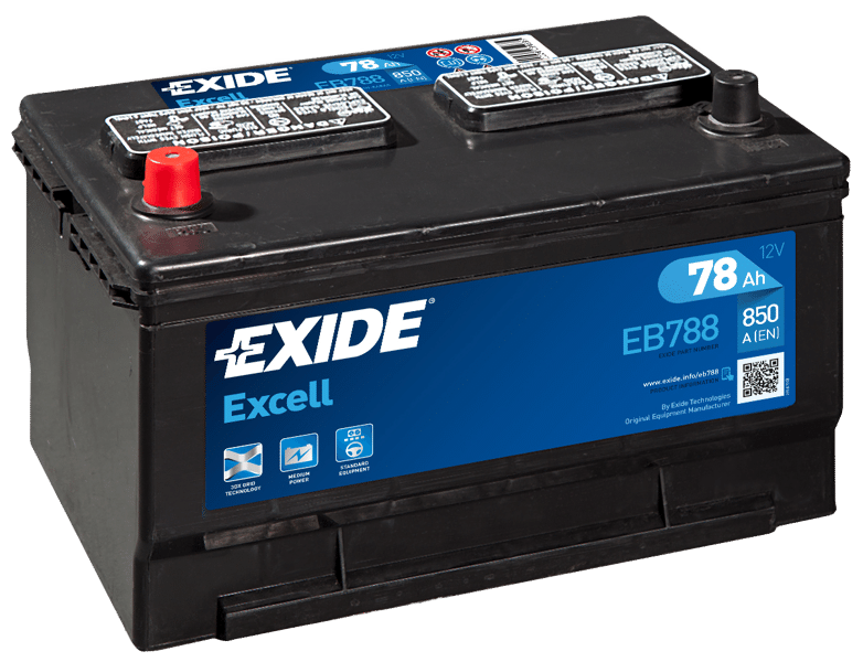Автомобильный аккумулятор Exide Excell EB788 12v 78Ah 850A (306x192x192) для Ford Explorer