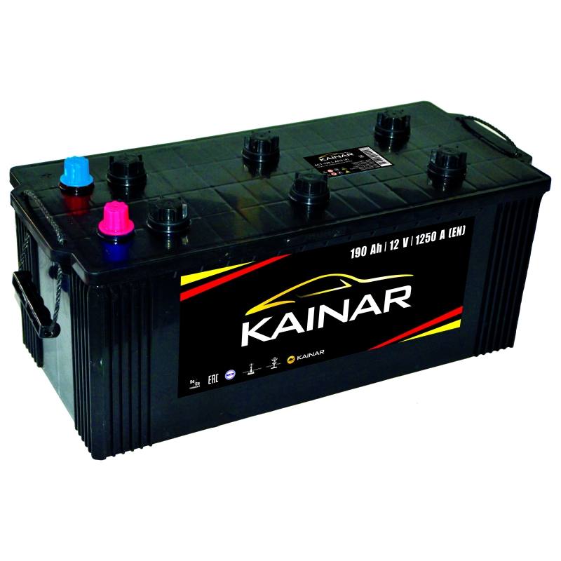 Автомобильный аккумулятор Kainar 6СТ-190 L АПЗ, конус, крышка плоская 190Ач п.п. 1250A (524x239x240)
