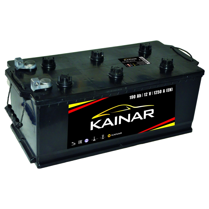 Автомобильный аккумулятор Kainar 6СТ-190 L АПЗ, болт, крышка плоская 190Ач 1250A 524x239x240