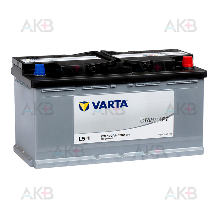 Автомобильный аккумулятор VARTA Стандарт 100 Ач 820А обр. пол. (353x175x190) 6СТ-100.0 L5-1