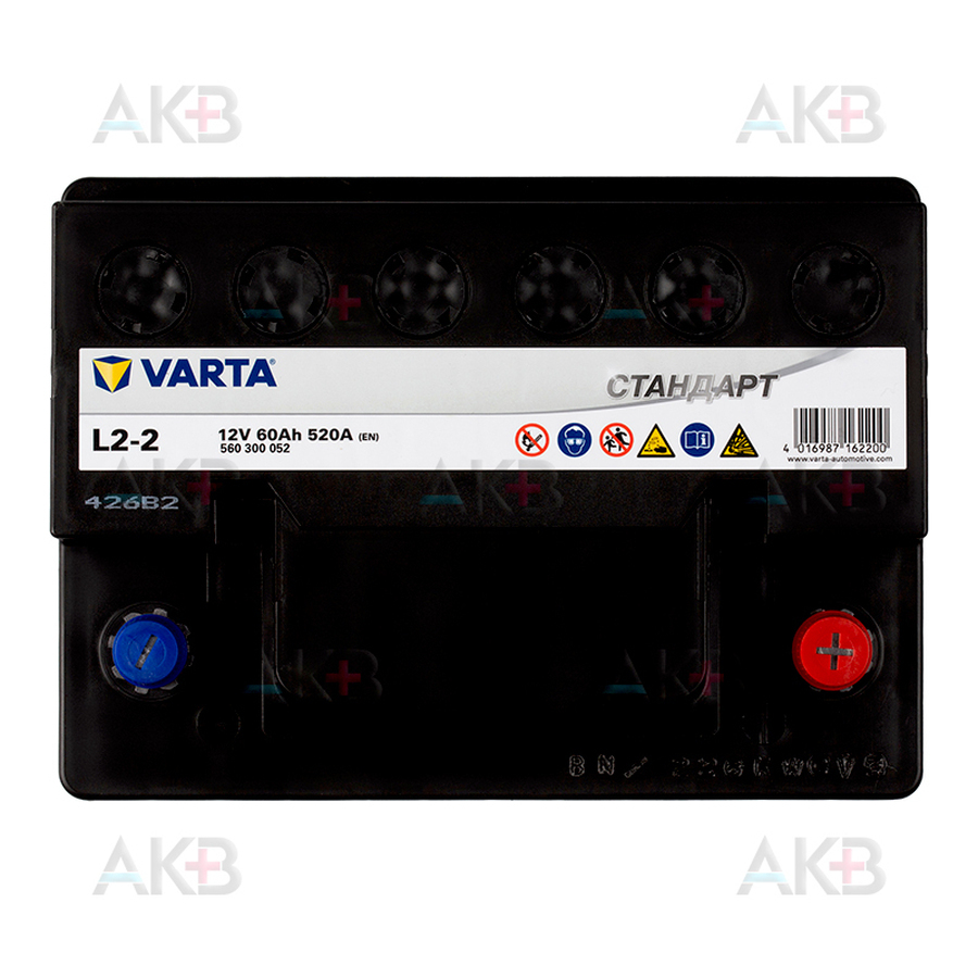 Автомобильный аккумулятор VARTA Стандарт 60 Ач 520А обр. пол. (242x175x190) 6СТ-60.0 L2-2