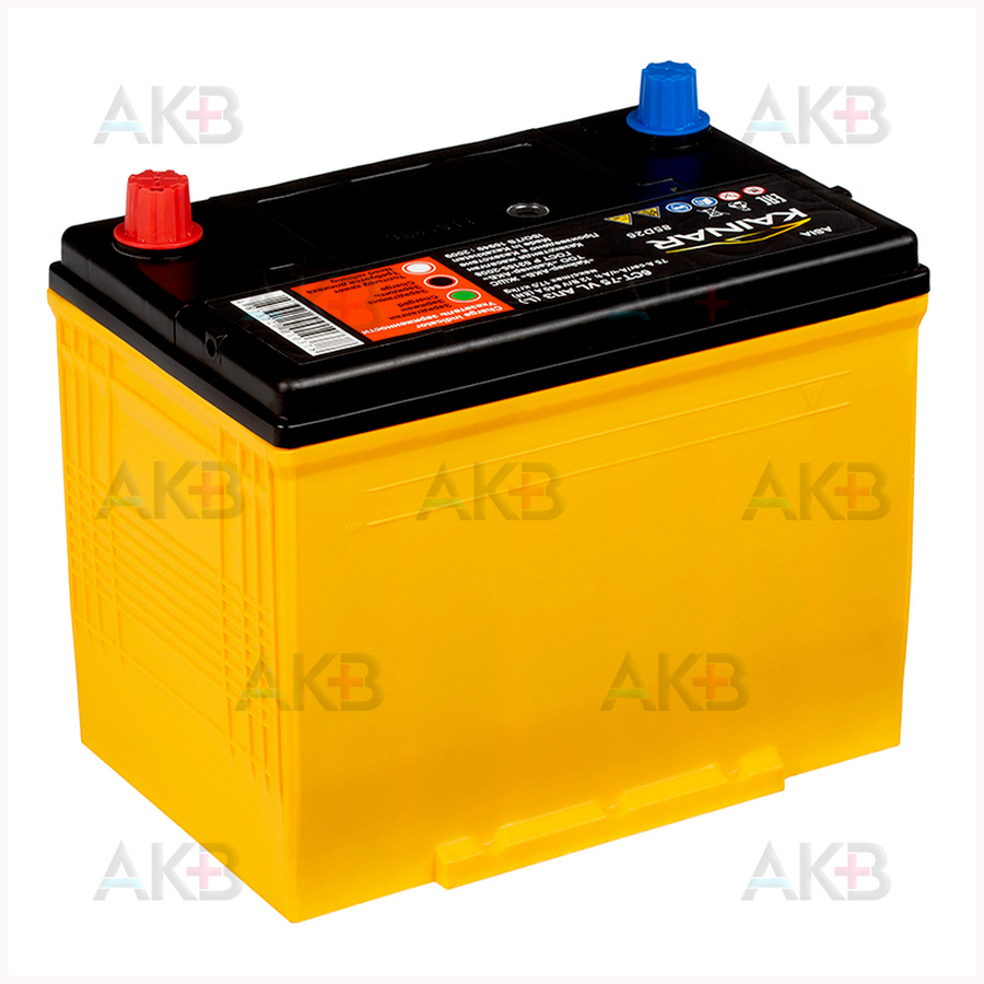 Автомобильный аккумулятор Kainar Asia 6СТ75 VL АПЗ о.п. 85D26L 75 Ач 640A (261x173x225)