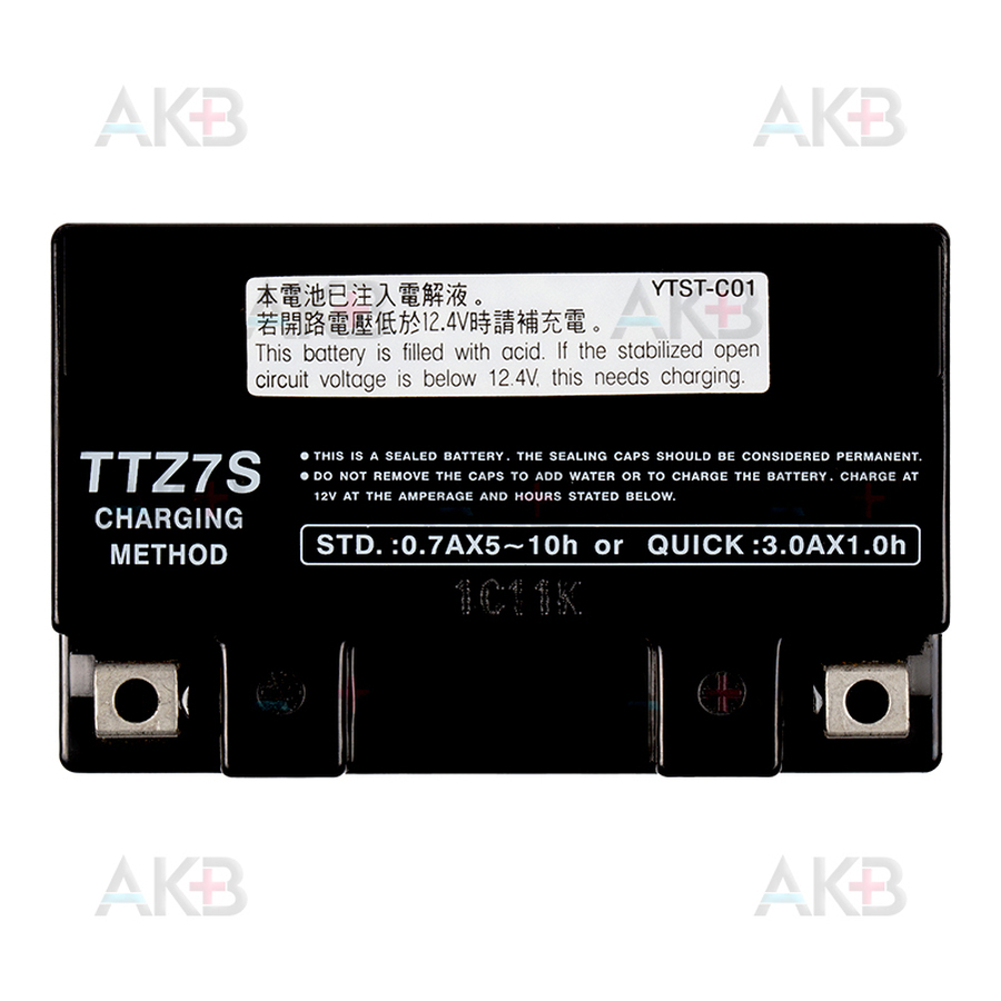Мото аккумулятор Yuasa TTZ7S - 6,3 Ач 90А (113x70x105) обр. пол. AGM