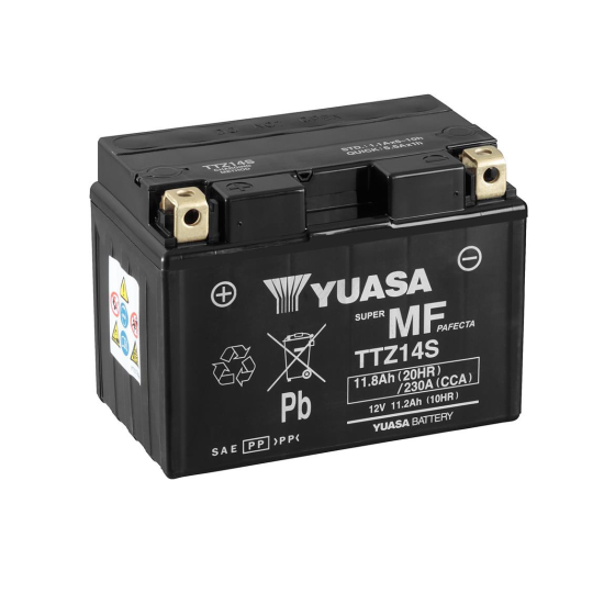 Мото аккумулятор Yuasa TTZ14S - 11.8 Ач 230А (150x87x110) прям. пол. AGM сухозаряж.