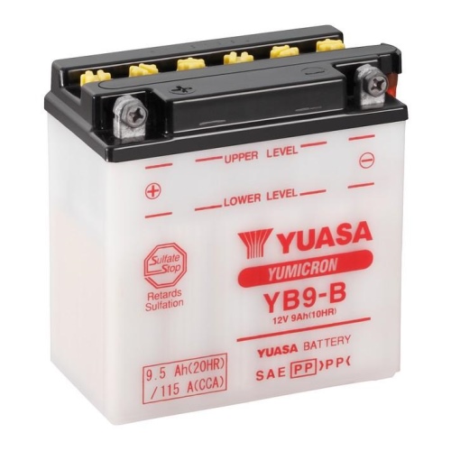 Мото аккумулятор Yuasa YB9-B - 9,5 Ач 115A (135x75x140) прям. пол. Heavy Duty сухозаряж.