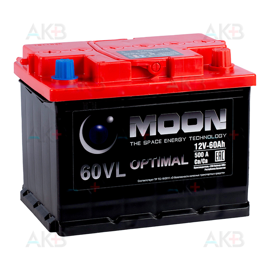 Автомобильный аккумулятор Moon 60 Ач 500A обр. пол. (242x175x190)