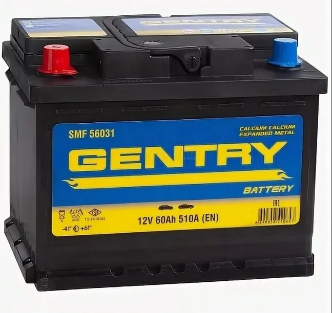 Автомобильный аккумулятор Gentry 56031 60 Ач 510A (242x175x190) прям. пол.