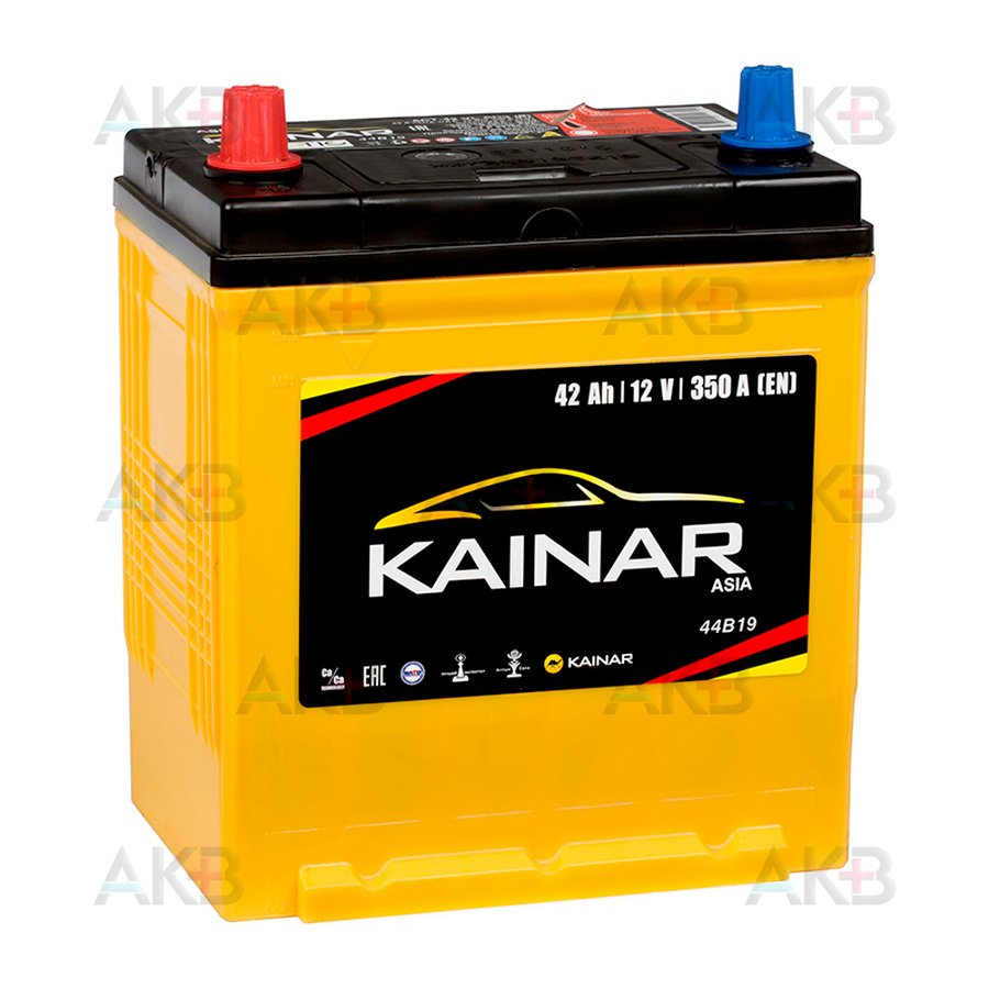 Автомобильный аккумулятор Kainar Asia 6СТ-42 VL АПЗ п.п. 44B19R 42Ач 330A (187x127x227)