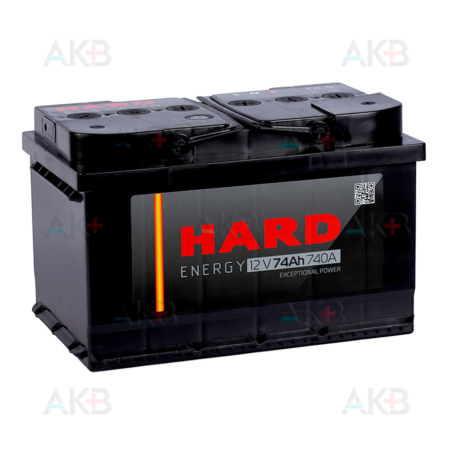 Автомобильный аккумулятор HARD 74 Ач 740A о.п. низк. (278x175x175) ca/ca silver