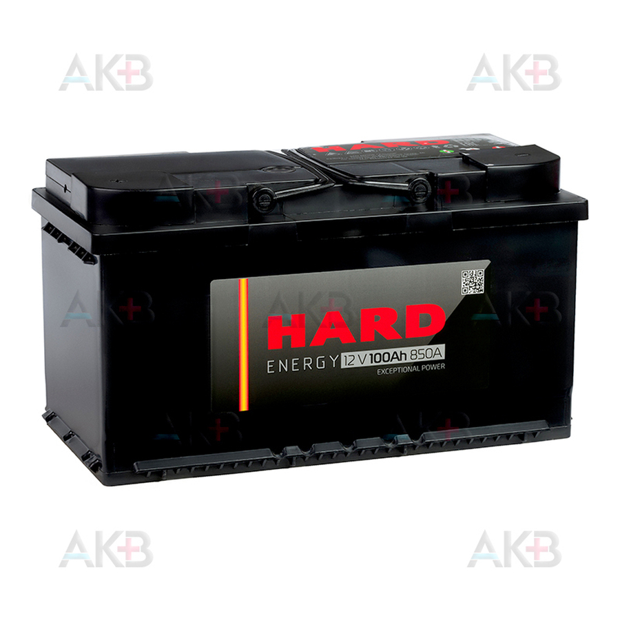 Автомобильный аккумулятор HARD 100 Ач 850A п.п. (353x175x190) ca/ca silver
