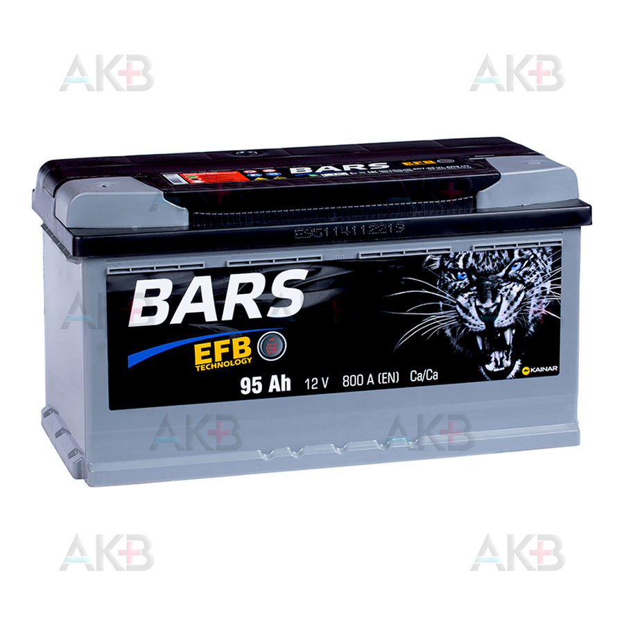 Автомобильный аккумулятор BARS EFB 95 Ач прям. пол. 800А (353x175x190)