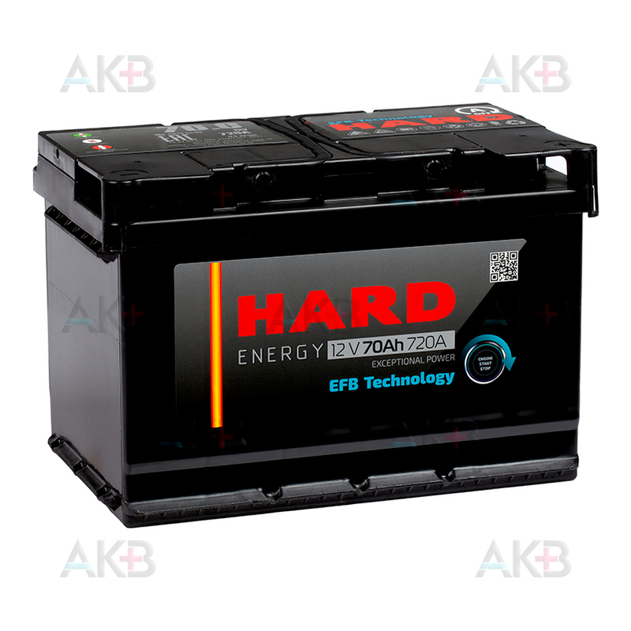 Автомобильный аккумулятор HARD EFB 70 Ач 720A о.п. (278x175x190)