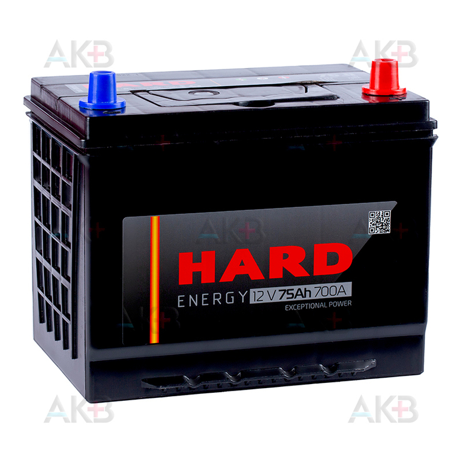 Автомобильный аккумулятор HARD Asia 90D26L 75 Ач 700A о.п. (260x173x225) ca/ca Silver Asia