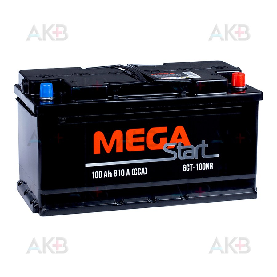 Автомобильный аккумулятор MEGA START 100 Ач 810A о.п. (353х175х190) 6СТ-100 NR