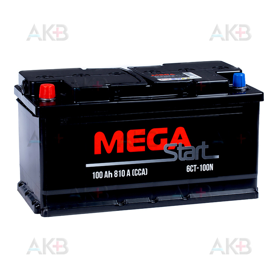 Автомобильный аккумулятор MEGA START 100 Ач 810A п.п. (353х175х190) 6СТ-100 N