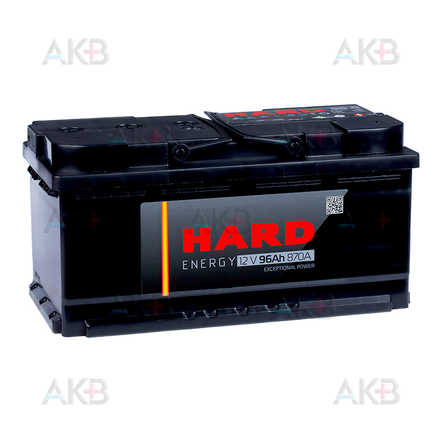 Автомобильный аккумулятор HARD 96 Ач 870A о.п. низк. (353x175x175) ca/ca silver