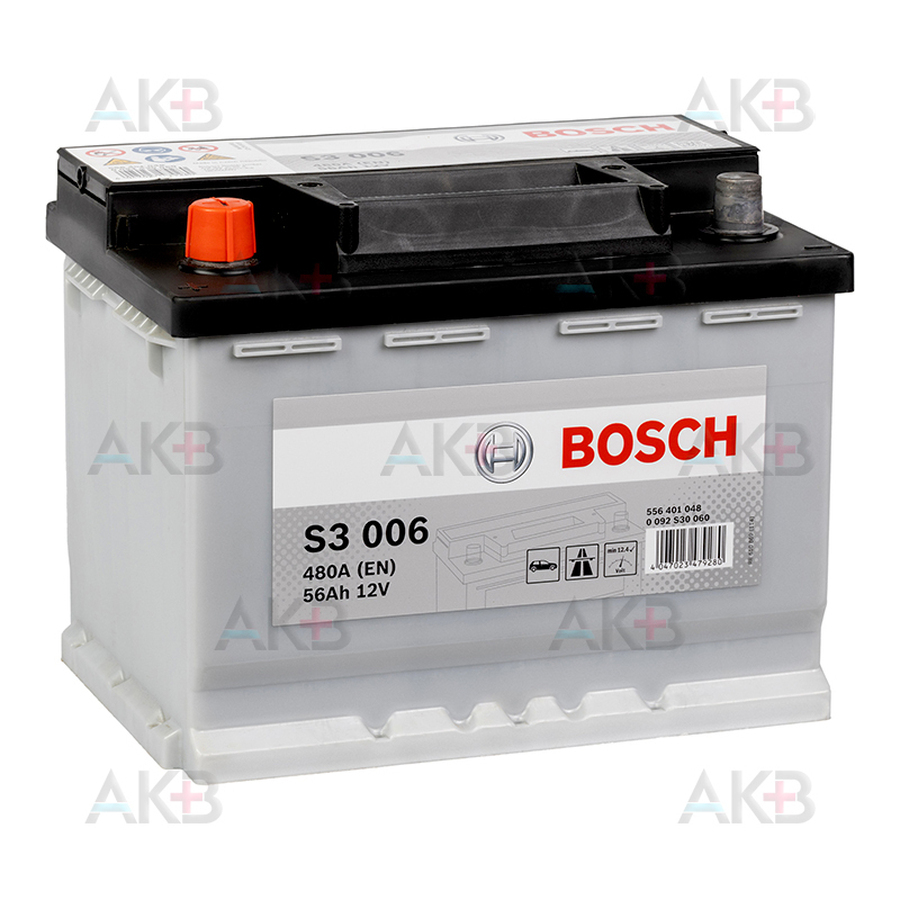 Автомобильный аккумулятор Bosch S3 006 56L 480A 242x175x190
