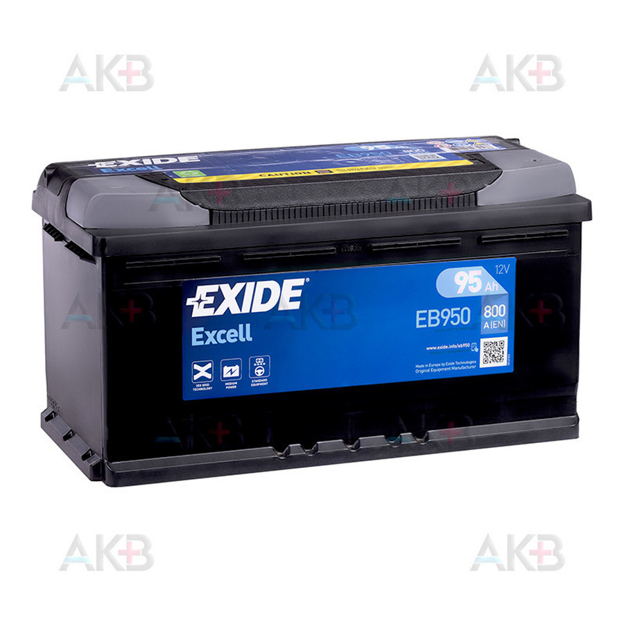 Автомобильный аккумулятор Аккумулятор Exide Excell 95R (800A 353x175x190) EB950