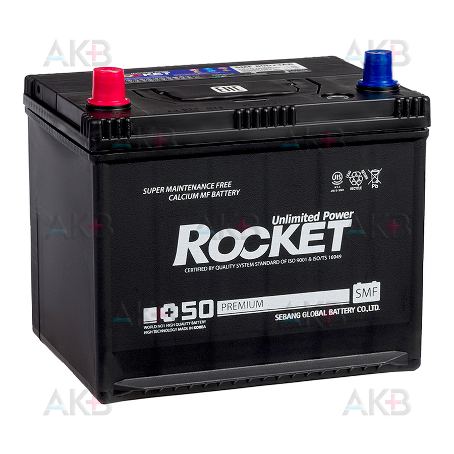 Автомобильный аккумулятор Rocket 80D23AR 58Ah 650A прям. пол. (230x173x205) низкий
