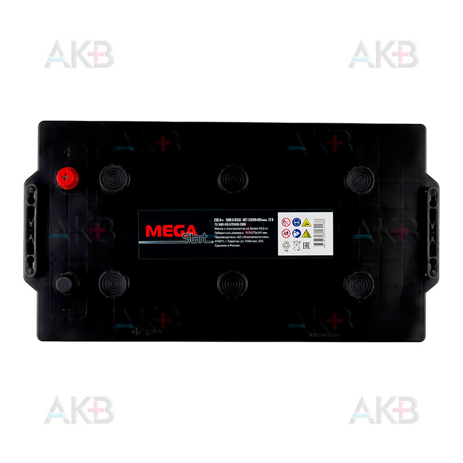Автомобильный аккумулятор MEGA START 230Ач 1500A (518x276x242) обратная пол.