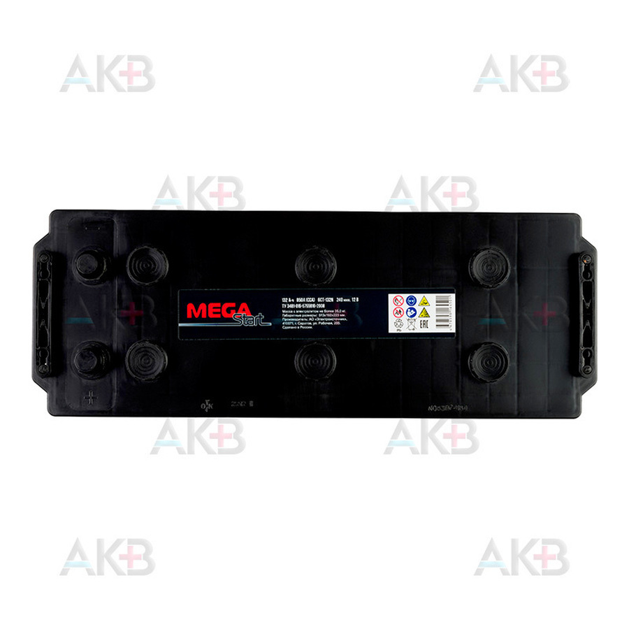 Автомобильный аккумулятор MEGA START 132 Ач 850A прямая пол. (513х189х217) 6СТ-132N