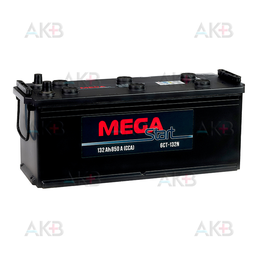 Автомобильный аккумулятор MEGA START 132 Ач 850A прямая пол. (513х189х217) 6СТ-132N