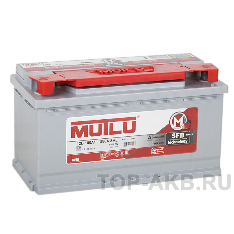 Автомобильный аккумулятор Mutlu Calcium Silver 100R 830A 353x175x190