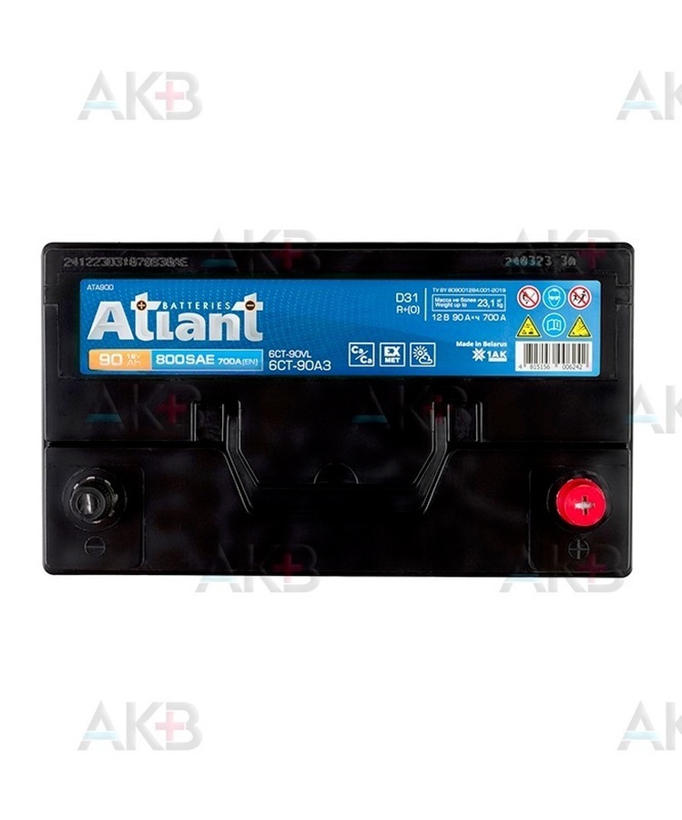 Автомобильный аккумулятор ATLANT ASIA 90Ah 700A обр. пол. (303x175x225) ATA900
