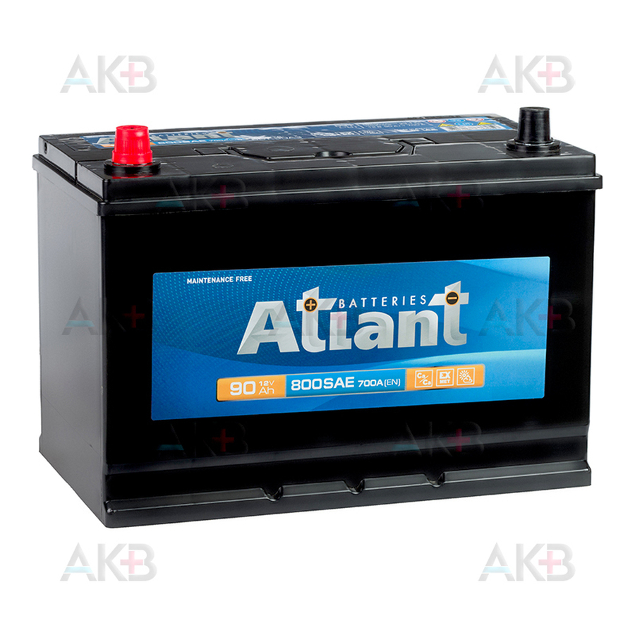 Автомобильный аккумулятор ATLANT ASIA 90Ah 700A прям. пол. (303x175x225) ATA901