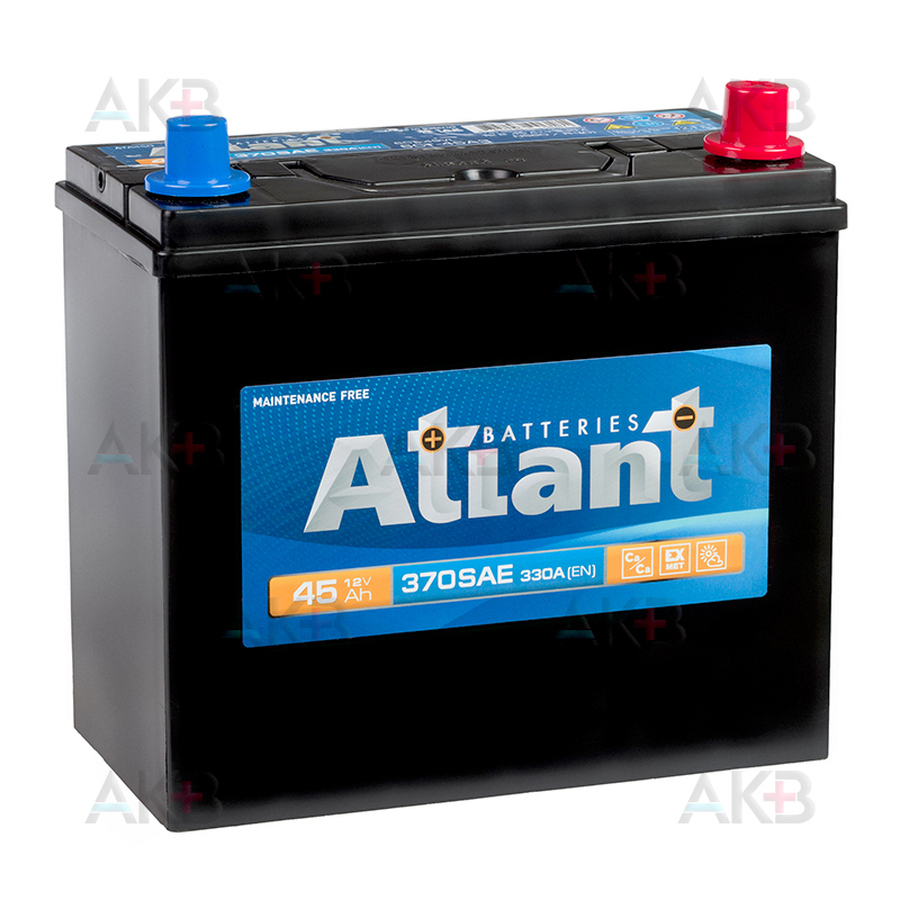 Автомобильный аккумулятор ATLANT ASIA 45Ah 330A обр. пол. (237x127x225) ATA450