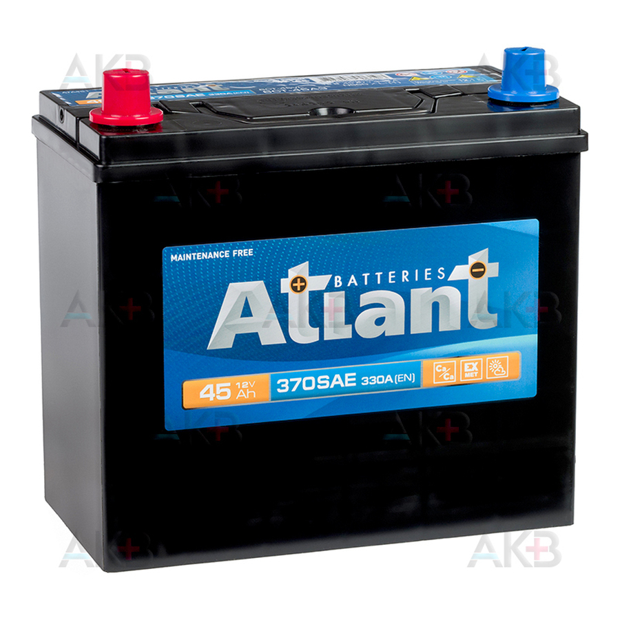 Автомобильный аккумулятор ATLANT ASIA 45Ah 330A прям. пол. (237x127x225) ATA451