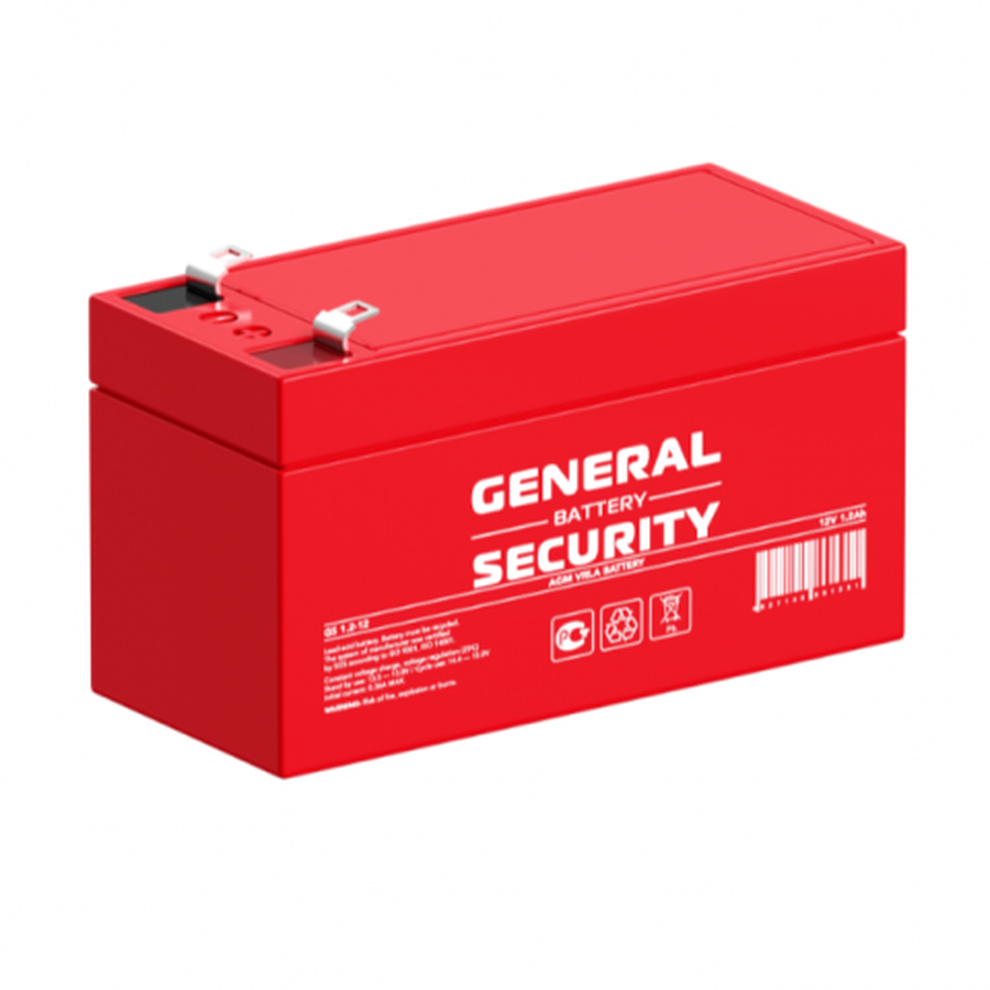 Аккумуляторная батарея GENERAL SECURITY 12V 1.2 Ah (GS 1.2-12) 97х45х53