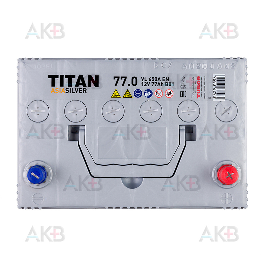 Автомобильный аккумулятор Titan Asia Silver 77 Ач 650А обр. пол. (258x175x223) 6СТ-77.0 VL B01