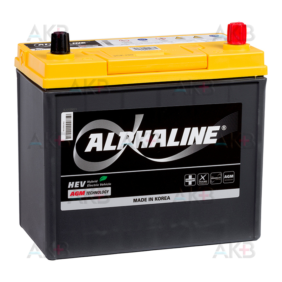 Автомобильный аккумулятор Alphaline AGM 45Ah 370A о.п. AX S60B24L (230x127x220) Start-Stop