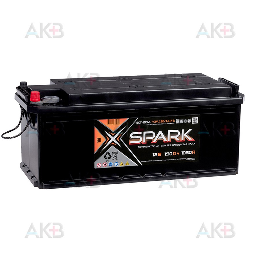 Автомобильный аккумулятор SPARK TT 190Ач 1050A обратная пол. (514x218x210) SPA 190-З-R-К