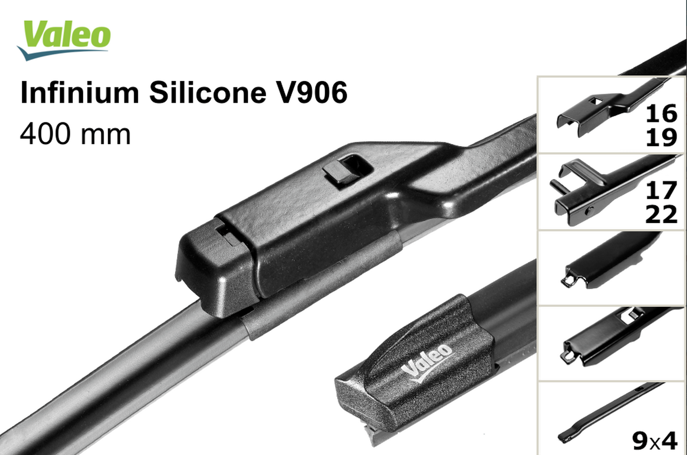 Щетки стеклоочистителя  VALEO Infinium Silicone 400мм/16 V906 (бескаркасная) 744906