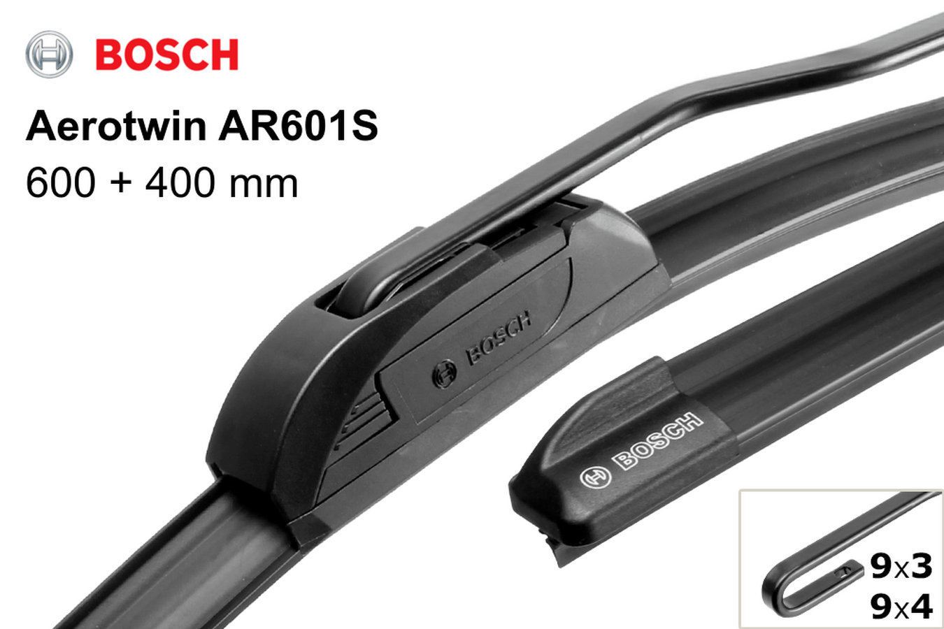 Щетки стеклоочистителя  Bosch AeroTwin AR601S 600мм/24 и 400мм/16 комплект (беск.) 3397118907