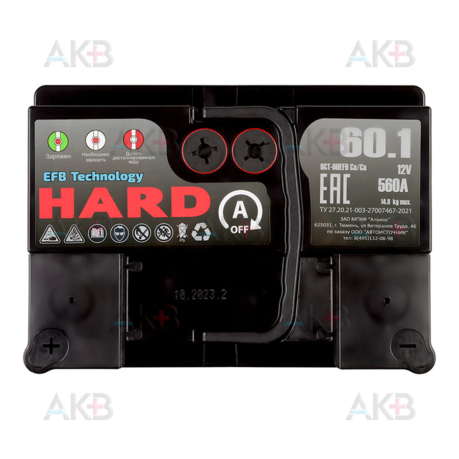 Автомобильный аккумулятор HARD EFB 60 Ач 560A п.п. (242x175x190)
