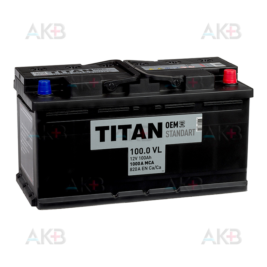 Автомобильный аккумулятор Titan Standart 100R 820A 353x175x190